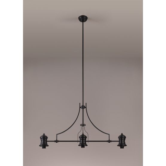 Lucinda Frame Only Linear Pendant, 3 x E27,Matt Black