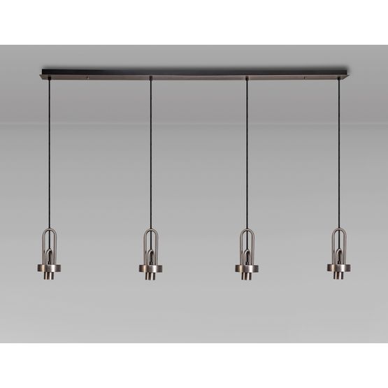 Angela Linear Suspension Kit, 4 x E27, Antique Silver/Matt Black